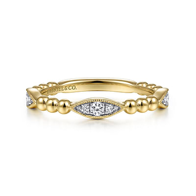 14K Yellow Gold Bujukan Marquise Pave Diamond Ring         Diamond Ring