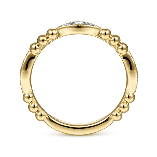 14K Yellow Gold Bujukan Marquise Pave Diamond Ring         Diamond Ring - 0.15 ct - Shot 2