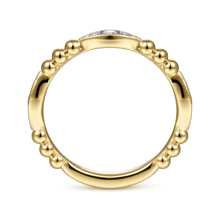 14K Yellow Gold Bujukan Marquise Pave Diamond Ring     Diamond Ring - 0.15 ct - Shot 2