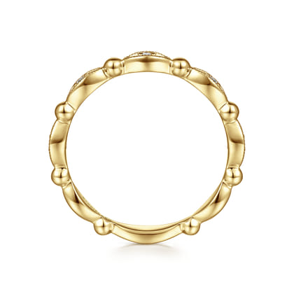 14K Yellow Gold Bujukan Marquise Station Diamond Ring