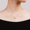 14K Yellow Gold Bujukan Medallion Necklace with Starburst Diamond Center - 0.02 ct