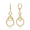 14K Yellow Gold Bujukan Multi Circle Leverback Earrings