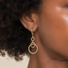 14K Yellow Gold Bujukan Multi Circle Leverback Earrings