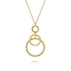 14K Yellow Gold Bujukan Multi Circle Pendant Necklace