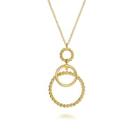 14K Yellow Gold Bujukan Multi Circle Pendant Necklace
