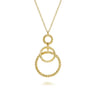 14K Yellow Gold Bujukan Multi Circle Pendant Necklace