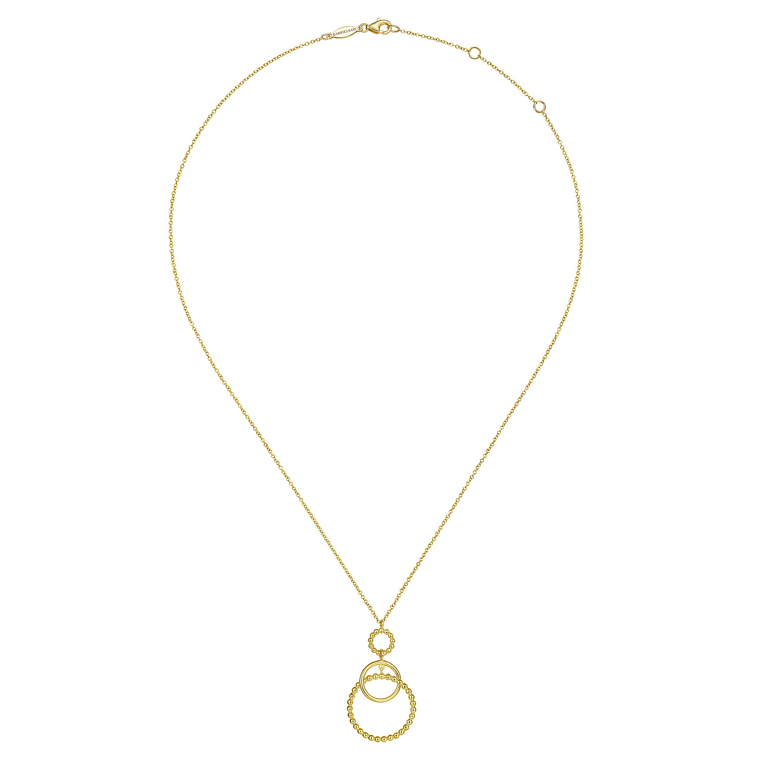 14K Yellow Gold Bujukan Multi Circle Pendant Necklace - Shot 2