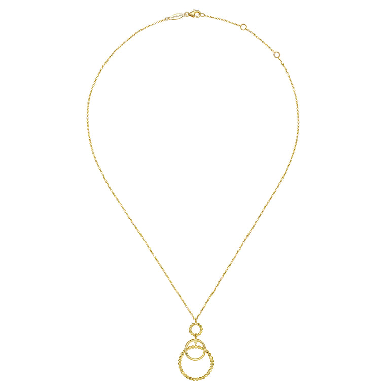 14K Yellow Gold Bujukan Multi Circle Pendant Necklace - Shot 2