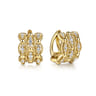 14K Yellow Gold Bujukan Multi Row Diamond Huggie Earrings - 0.5 ct