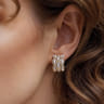 14K Yellow Gold Bujukan Multi Row Diamond Huggie Earrings - 0.5 ct