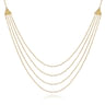 14K Yellow Gold Bujukan Multi Row Swag Necklace