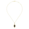 14K Yellow Gold Bujukan Onyx Rhombus Pendant Necklace