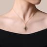 14K Yellow Gold Bujukan Onyx Rhombus Pendant Necklace