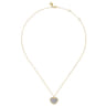 14K Yellow Gold Bujukan Pave Diamond Heart Necklace - 0.5 ct
