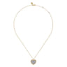 14K Yellow Gold Bujukan Pave Diamond Heart Necklace - 1 ct
