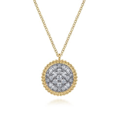 14K Yellow Gold Bujukan Pavé Diamond Medallion Necklace