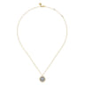 14K Yellow Gold Bujukan Pave Diamond Medallion Necklace - 0.5 ct