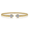 14K Yellow Gold Bujukan Pave Diamond Split Bangle Bracelet - 0.25 ct