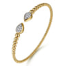14K Yellow Gold Bujukan Pave Diamond Split Bangle Bracelet - 0.25 ct