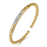 14K Yellow Gold Bujukan Pave Diamond Split Bangle Bracelet - 0.59 ct