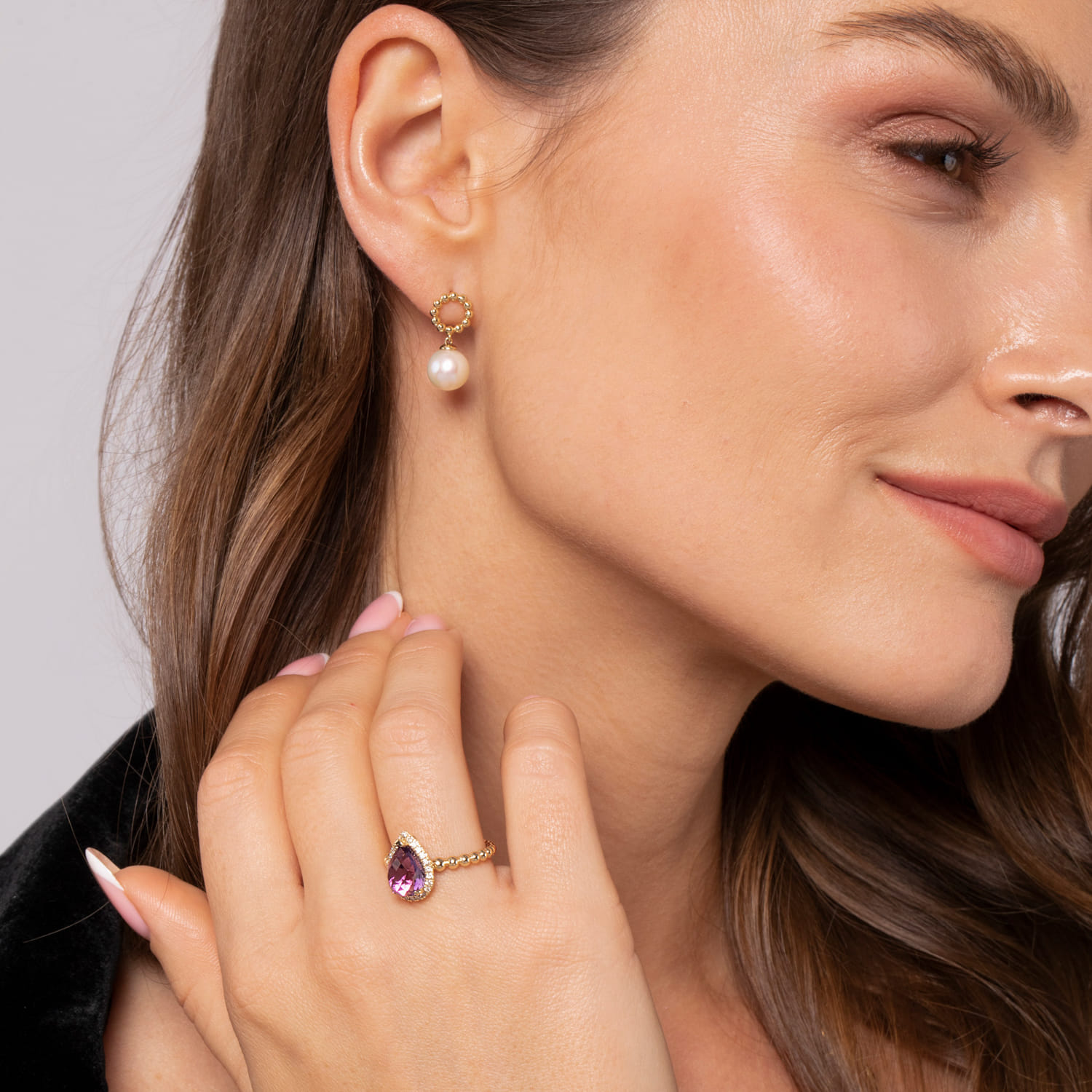 14K Yellow Gold Bujukan Pearl Drop Earrings