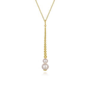 14K Yellow Gold Bujukan Pearl Drop Necklace