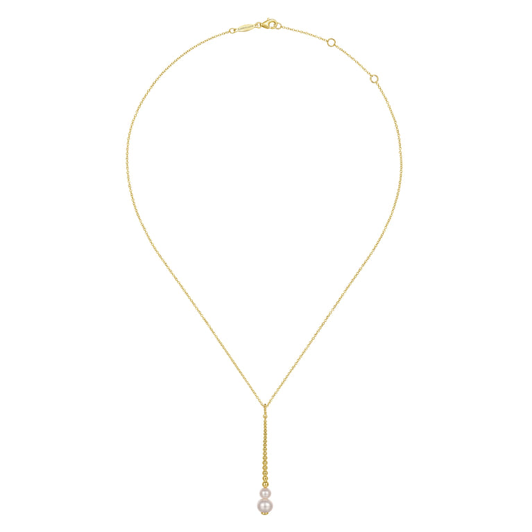 14K Yellow Gold Bujukan Pearl Drop Necklace - Shot 2