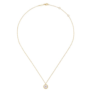 14K Yellow Gold Bujukan Pearl Pendant Necklace
