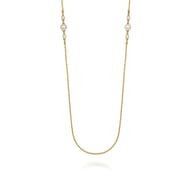 14K Yellow Gold Bujukan Pearl Station Necklace
