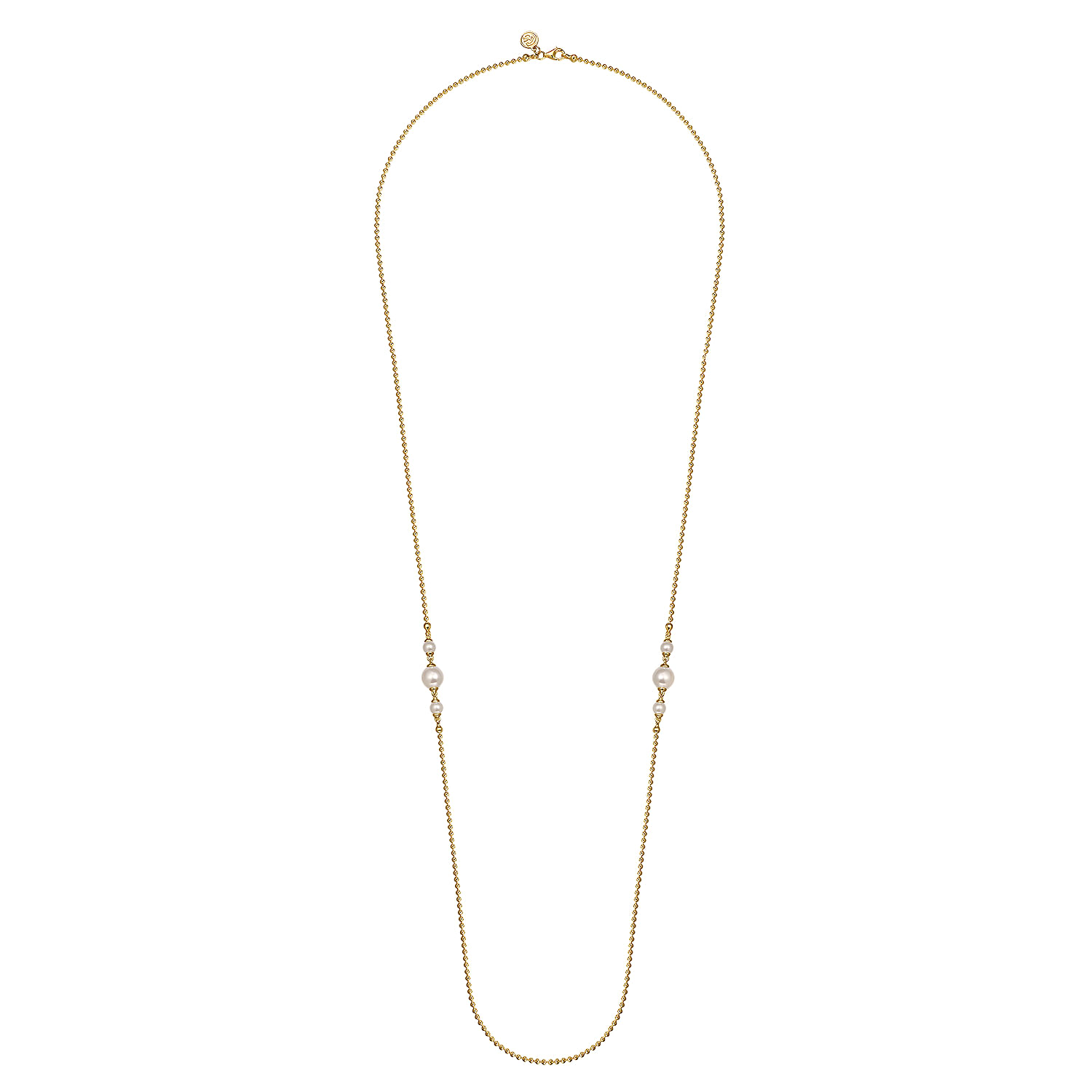 14K Yellow Gold Bujukan Pearl Station Necklace
