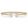 14K Yellow Gold Bujukan Pearls Split Bangle