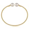 14K Yellow Gold Bujukan Pearls Split Bangle