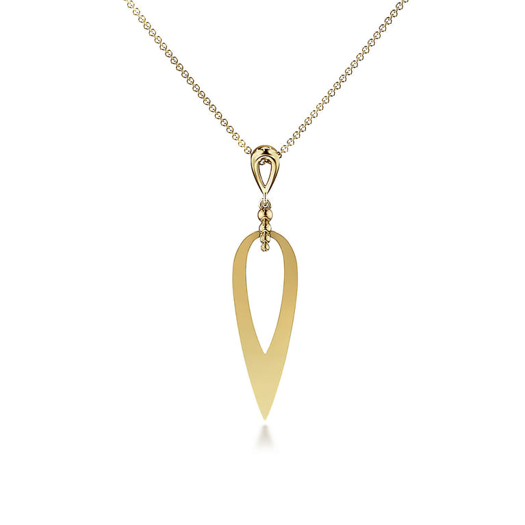 14K Yellow Gold Bujukan Pendant Drop Necklace - Shot 1