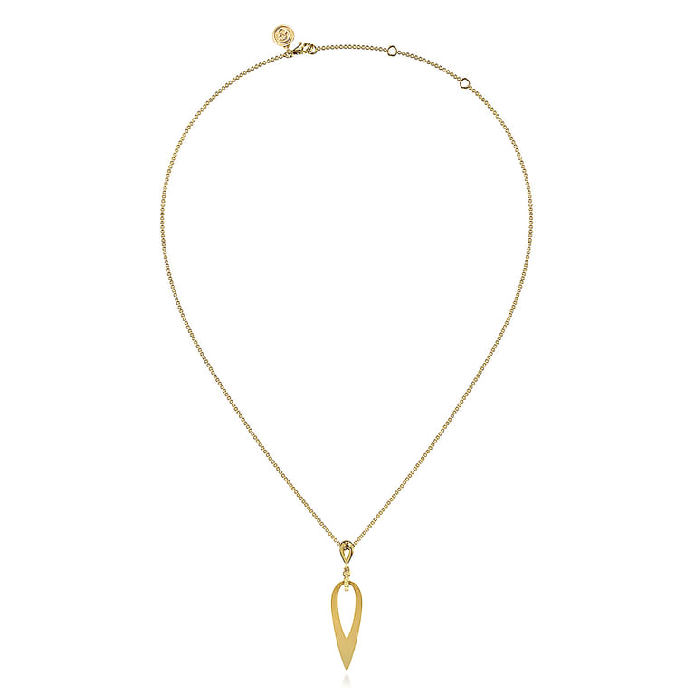 14K Yellow Gold Bujukan Pendant Drop Necklace - Shot 2