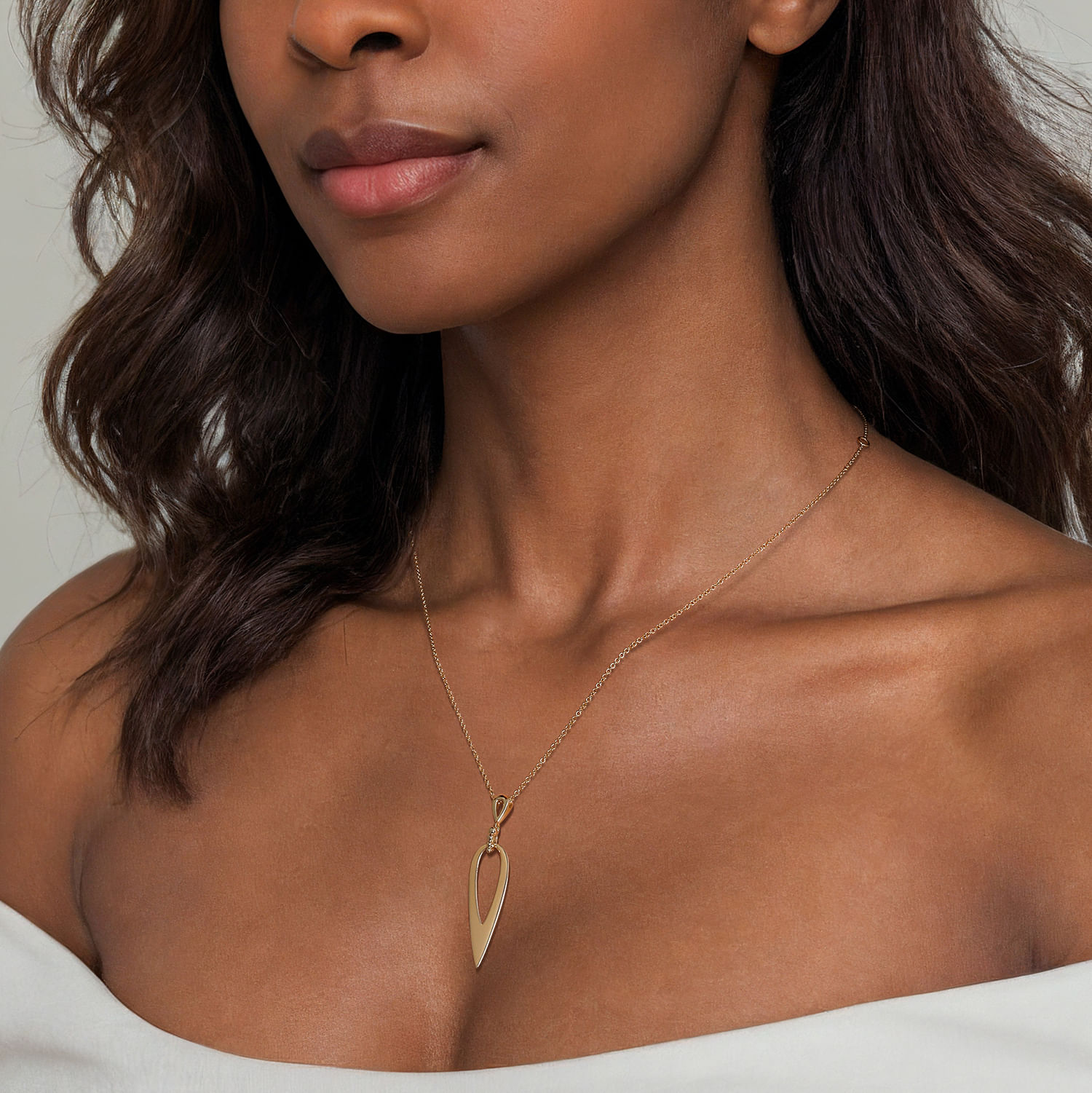 14K Yellow Gold Bujukan Pendant Drop Necklace - Shot 4