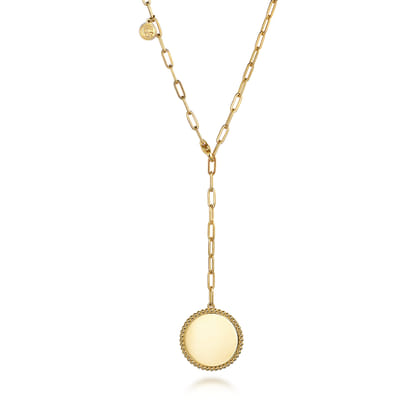 14K Yellow Gold Bujukan Pendant Hollow Chain Necklace