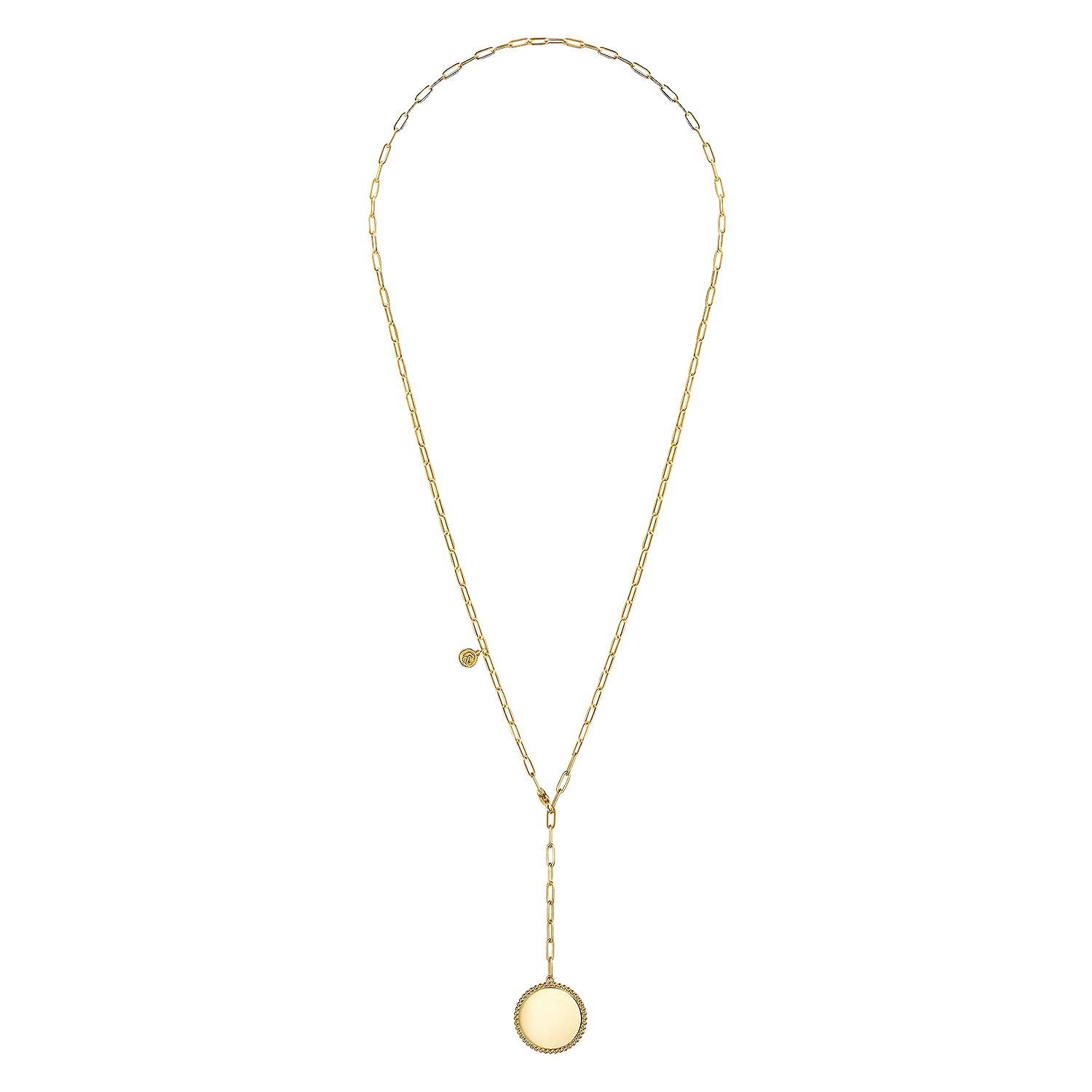 14K Yellow Gold Bujukan Pendant Hollow Chain Necklace