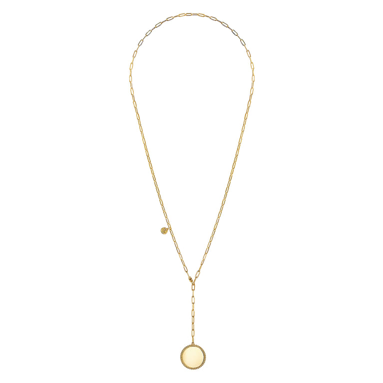 14K Yellow Gold Bujukan Pendant Hollow Chain Necklace - Shot 2