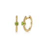 14K Yellow Gold Bujukan Peridot 15mm Huggie Earrings