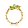 14K Yellow Gold Bujukan Peridot Bypass Ladies Ring