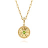 14K Yellow Gold Bujukan Peridot Medallion Pendant With Detachable Bail