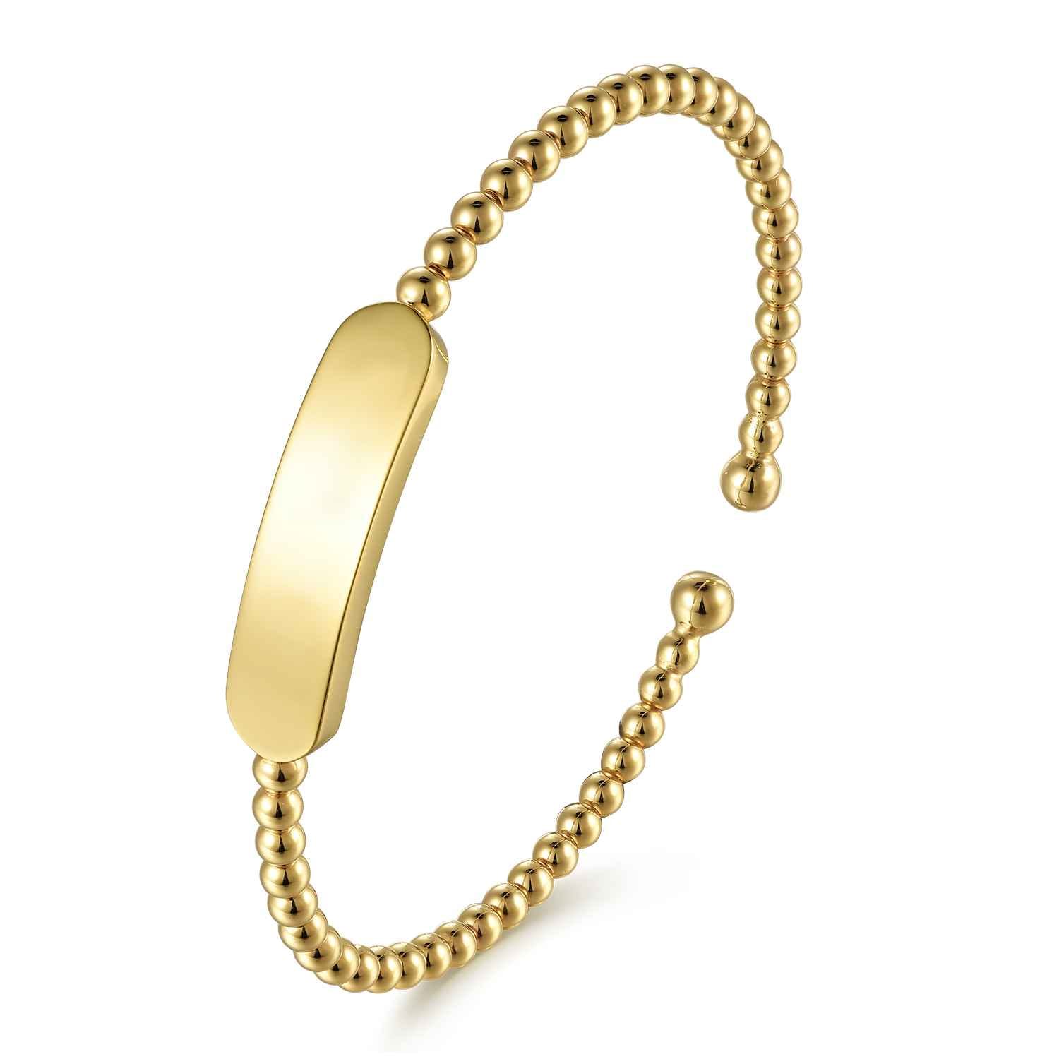 14K Yellow Gold Bujukan Personalized Bangle - Shot 2