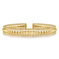 14K Yellow Gold Bujukan Pyramid Bangle
