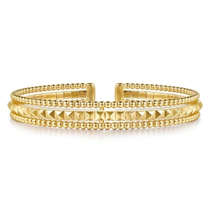 14K Yellow Gold Bujukan Pyramid Bangle