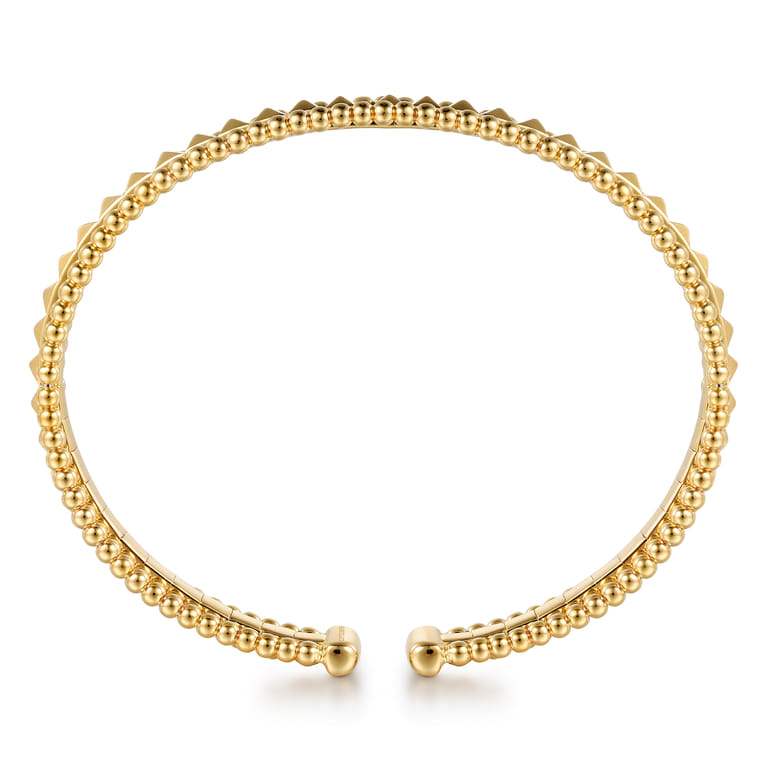 14K Yellow Gold Bujukan Pyramid Bangle - Shot 3