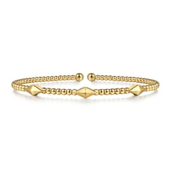 14K Yellow Gold Bujukan Pyramid Stations Bangle