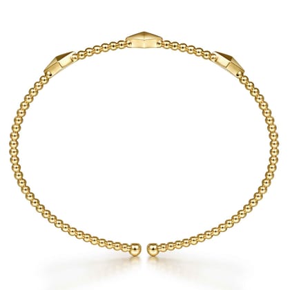 14K Yellow Gold Bujukan Pyramid Stations Bangle