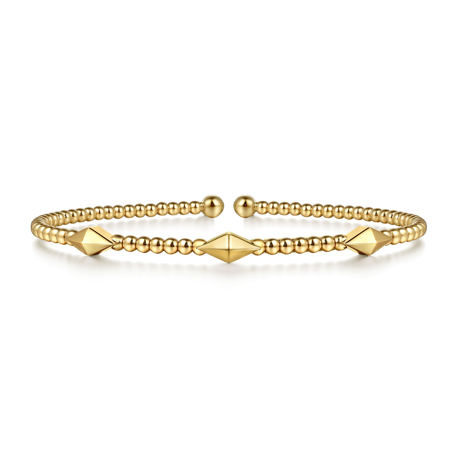 14K Yellow Gold Bujukan Pyramid Stations Bangle