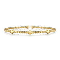 14K Yellow Gold Bujukan Pyramid Stations Bangle