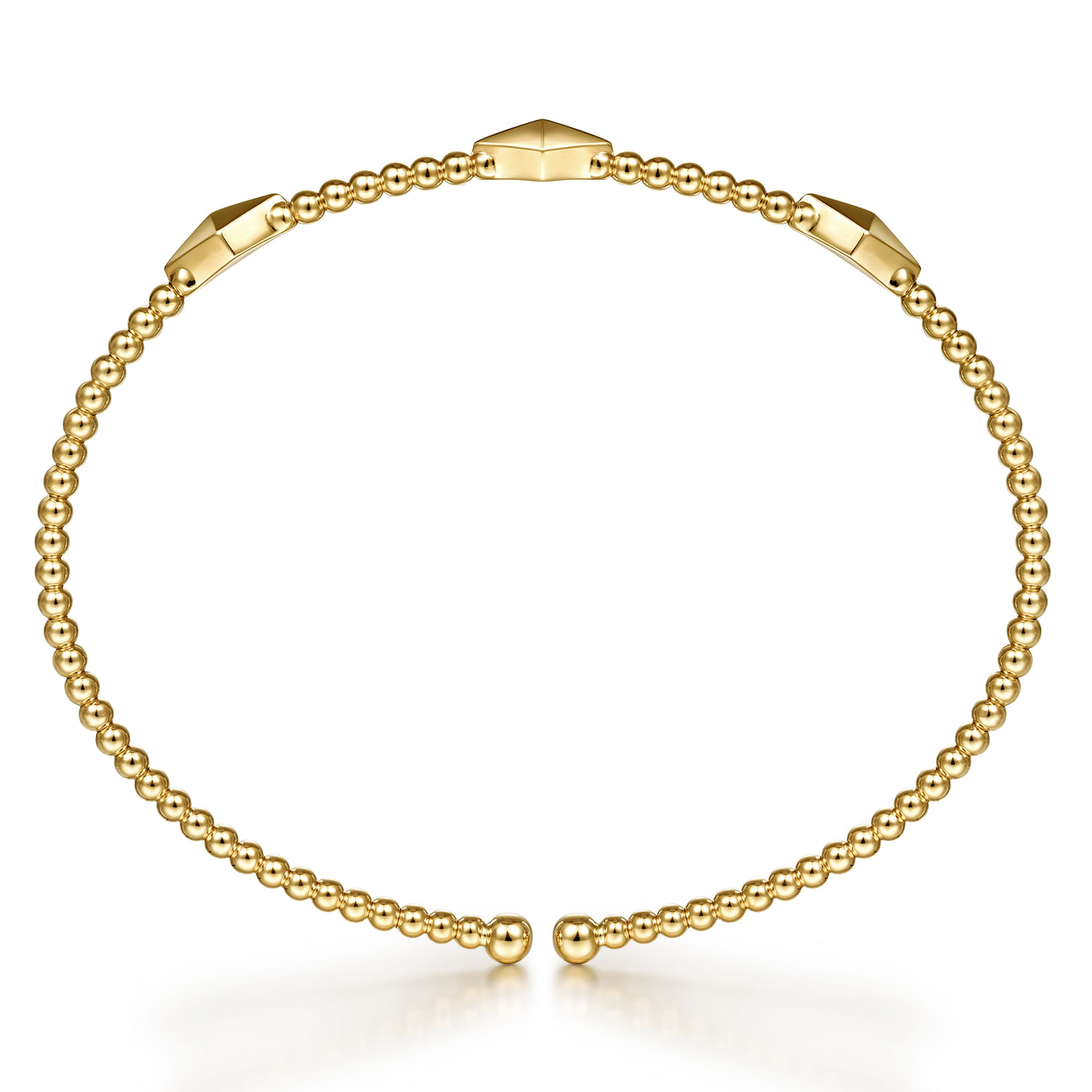 14K Yellow Gold Bujukan Pyramid Stations Bangle